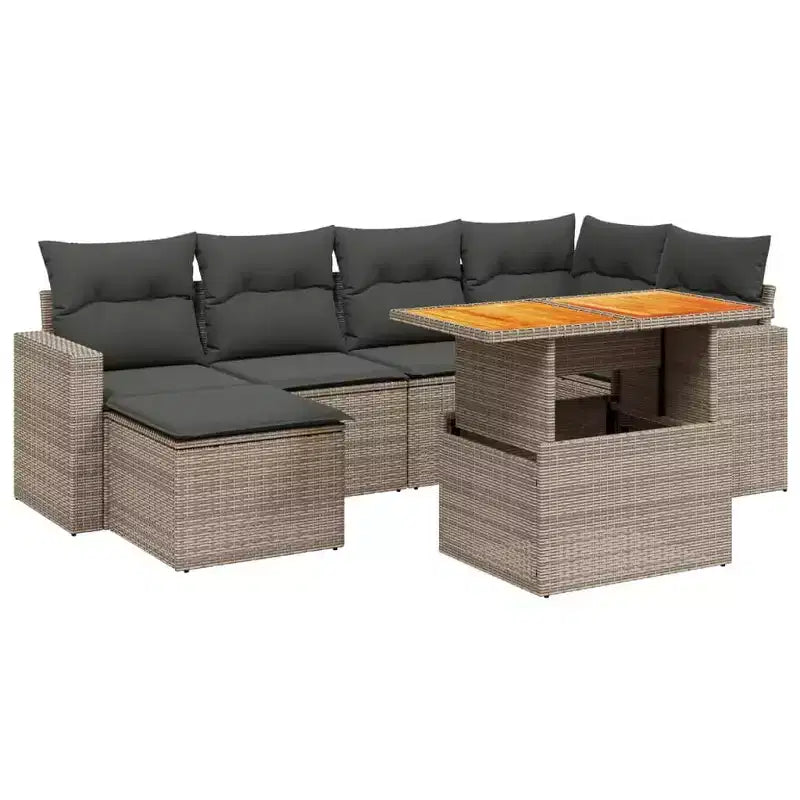 vidaXL Ensemble de canapés de jardin modulaires avec coussins et rangement