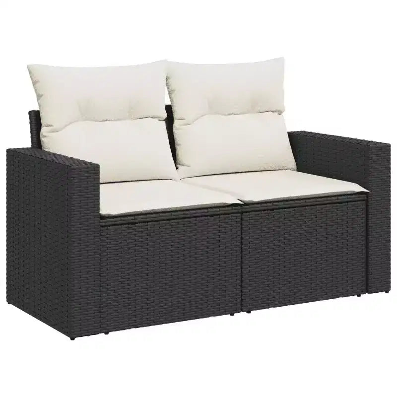 vidaXL Salon de jardin avec coussins - Mobilier d'extérieur moderne en poly rotin