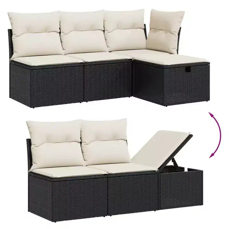 vidaXL Salon de jardin modulable avec coussins, diverses couleurs