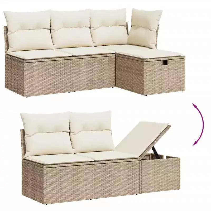 vidaXL Salon de jardin modulable avec coussins, diverses couleurs