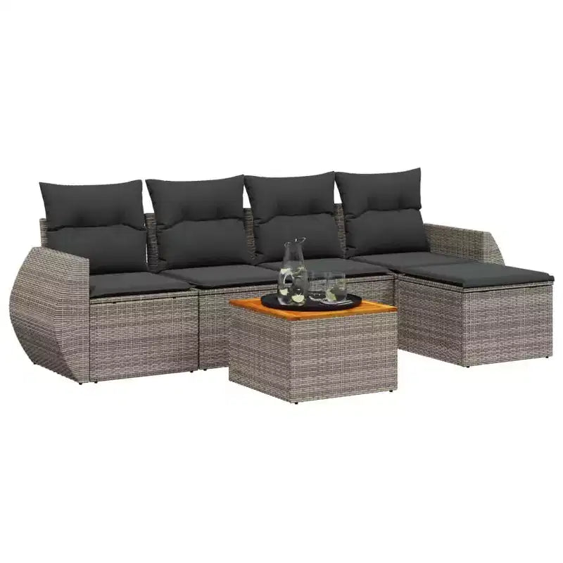 vidaXL Salon de jardin contemporain avec coussins, diverses couleurs