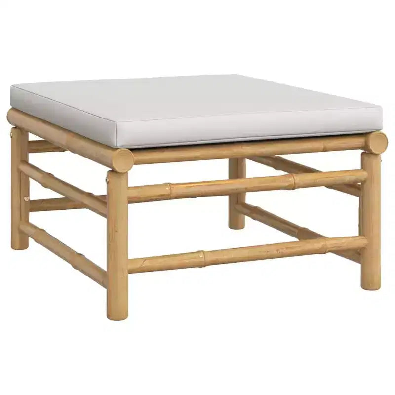 vidaXL Salon de jardin, Bambou Bambou, Tissu (100 % polyester)