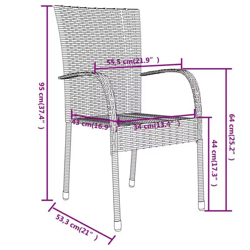 vidaXL Ensemble de salle à manger d'extérieur en résine tressée avec table et chaises