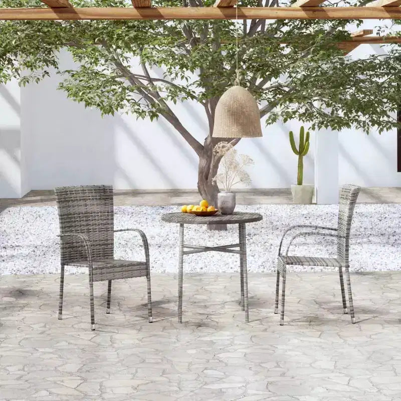 vidaXL Ensemble de salle à manger d'extérieur en résine tressée avec table et chaises