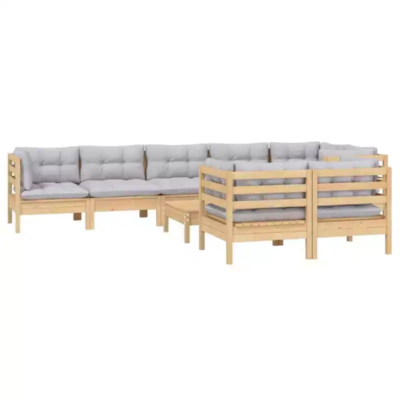 vidaXL Salon de jardin avec coussins – Pin massif