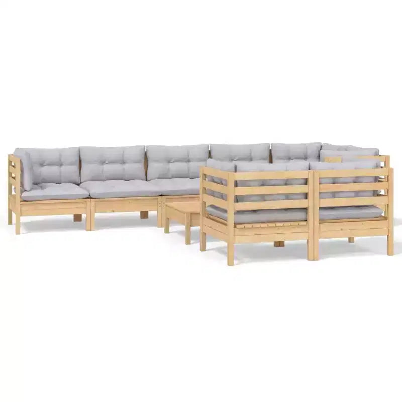 vidaXL Garden Lounge Set with Cushions - Solid Pinewood