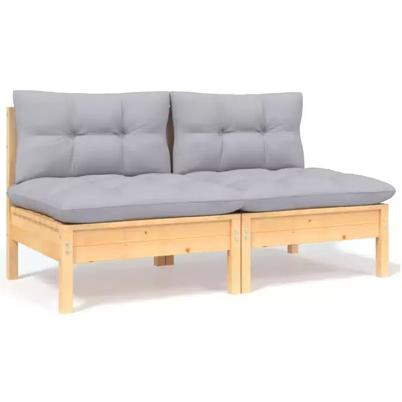 vidaXL Salon de jardin avec coussins en bois de pin massif