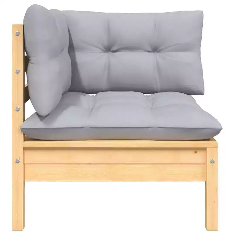 vidaXL Salon de jardin avec coussins en bois de pin massif