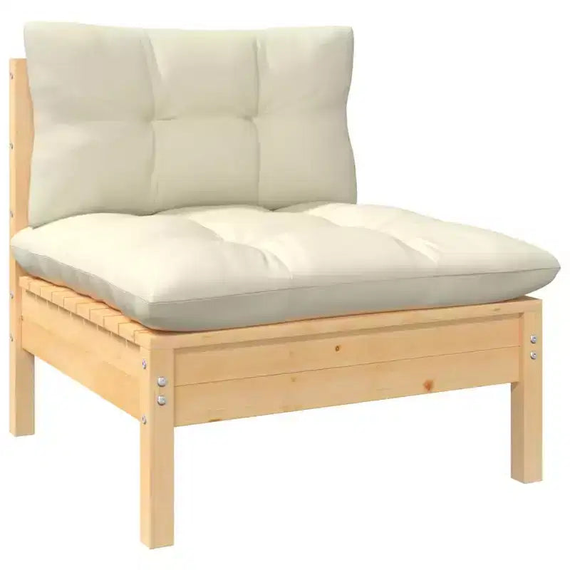 vidaXL Salon de jardin avec coussins en bois de pin massif