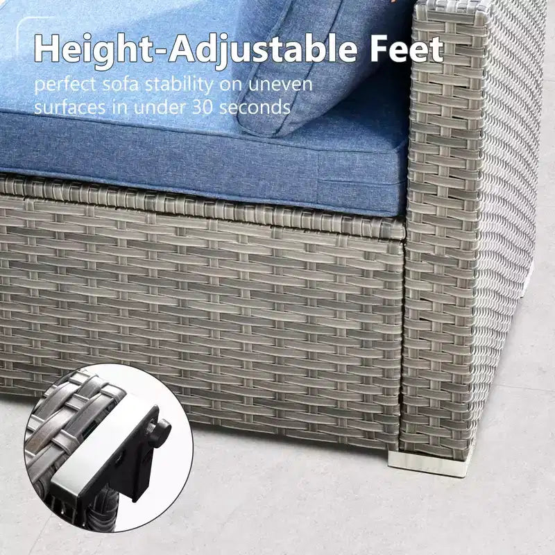 HOMLUX Ensemble de Canapés Modulables d'Extérieur 5 Pièces pour Patio, Jardin, Balcon