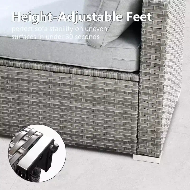 HOMLUX Ensemble de Canapés Modulables d'Extérieur 5 Pièces pour Patio, Jardin, Balcon