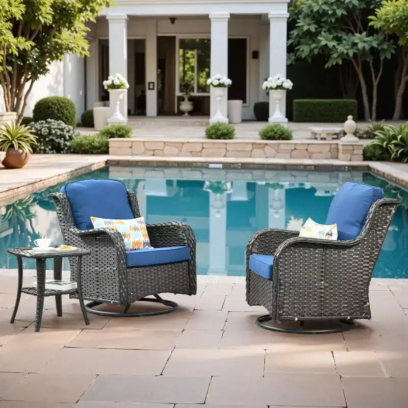 Ensemble de chaises pivotantes à bascule d'extérieur HOMLUX Modern 3 pièces Paito et canapé de bistrot