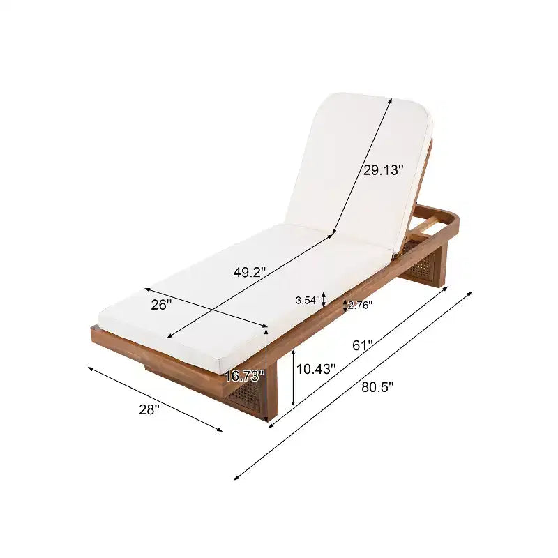 Christopher Knight Home Amelie – Ensemble de 2 chaises longues de patio en bois d'acacia et rotin avec coussin et table à lattes