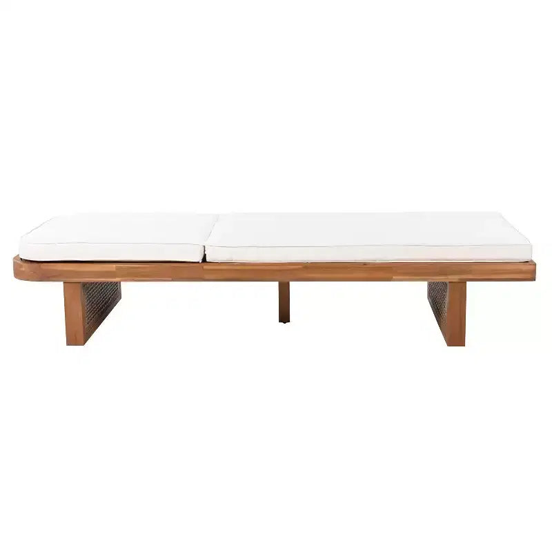 Christopher Knight Home Amelie – Ensemble de 2 chaises longues de patio en bois d'acacia et rotin avec coussin et table à lattes
