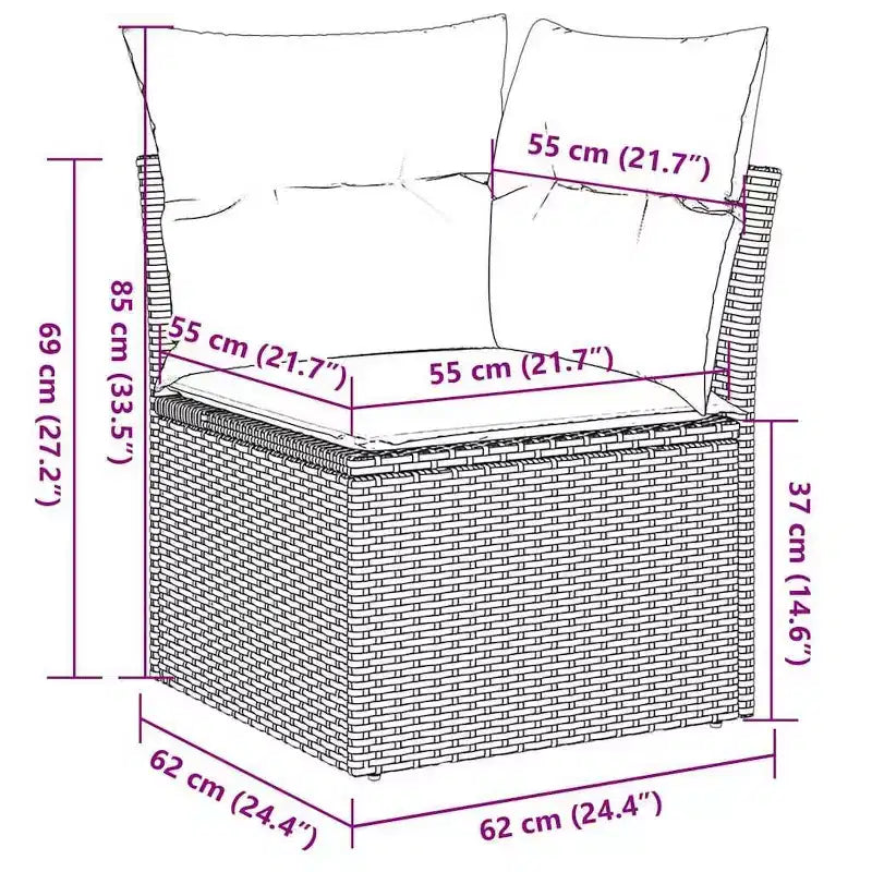 Ensemble de canapés de jardin modulaires vidaXL avec coussins