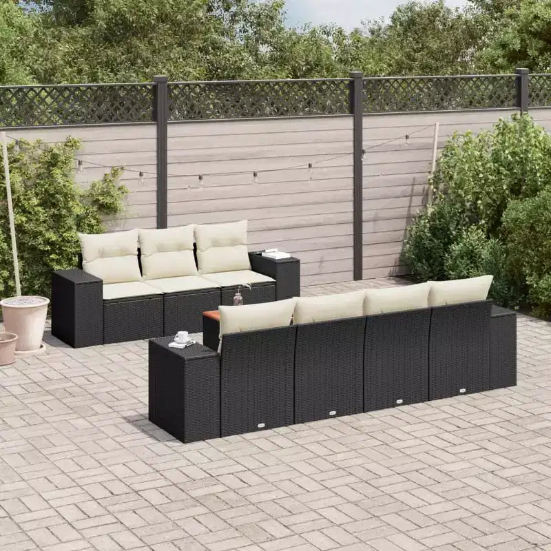 vidaXL Salon de jardin modulaire avec coussins et table en bois d'acacia