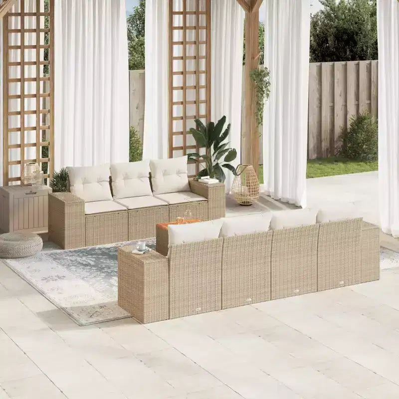 vidaXL Salon de jardin modulaire avec coussins et table en bois d'acacia