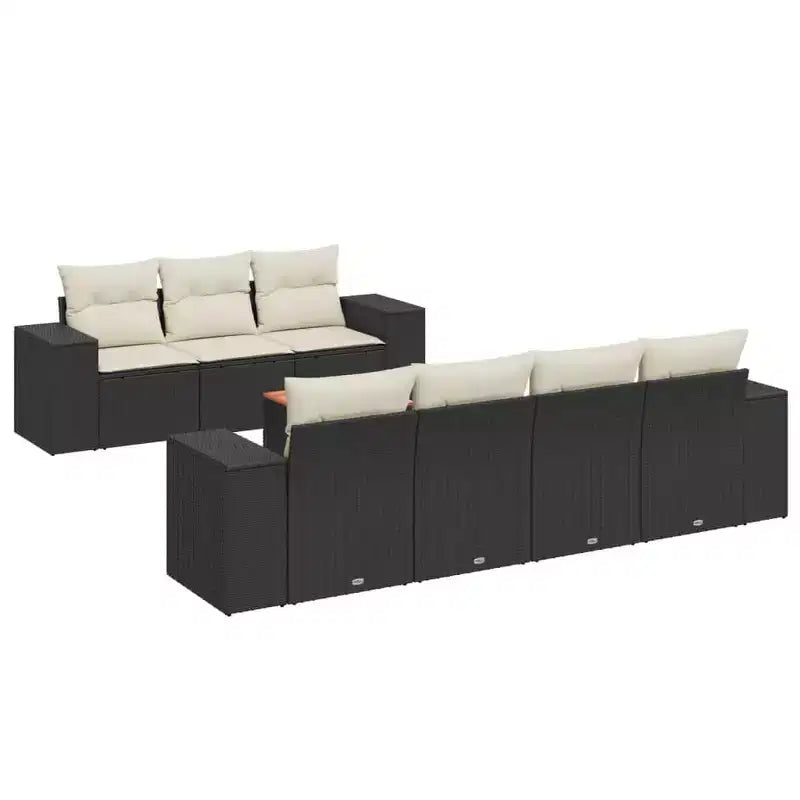 vidaXL Salon de jardin modulaire avec coussins et table en bois d'acacia