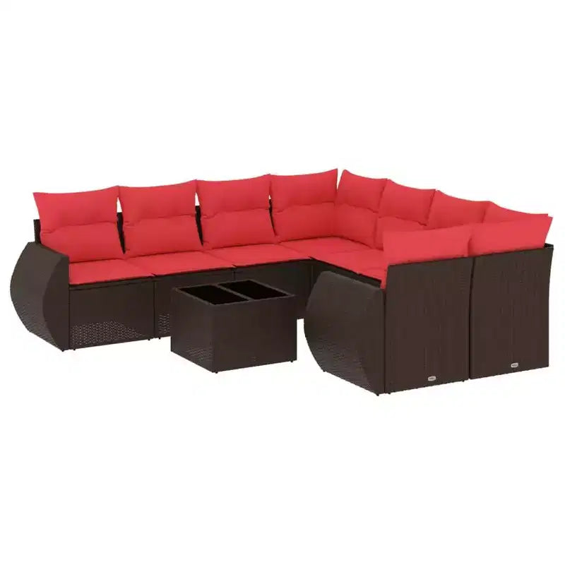 vidaXL Salon de jardin avec coussins en résine tressée