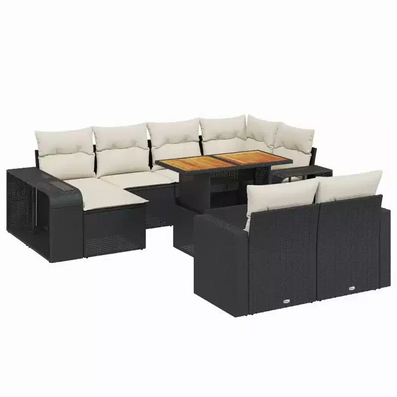 vidaXL Trendy Patio Sofa Set with Cushions - Poly Rattan, Various Colors