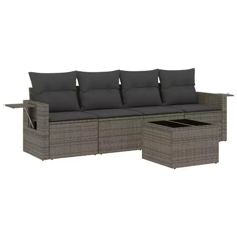 vidaXL Garden Sofa Set PE rattan Large Adjustable Feet