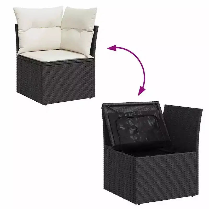 vidaXL Salon de jardin en résine tressée avec coussins