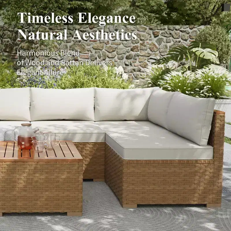 Ensemble de conversation en rotin et osier Captiva Designs pour jardin et terrasse