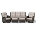 Ensemble de canapés d'extérieur UPTIOT Premium avec fauteuils pivotants et poufs multifonctionnels