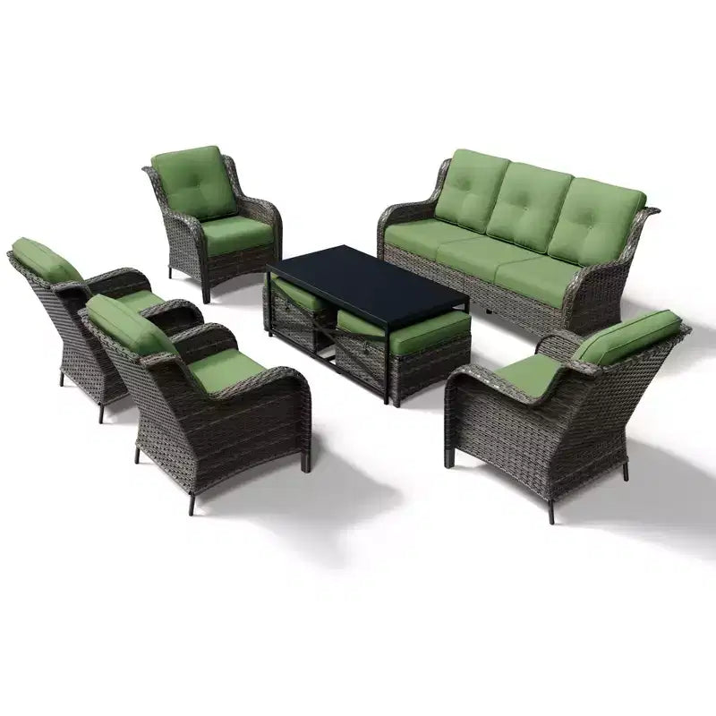 Ensemble de canapé d'extérieur tout temps UPTIOT avec ottoman convertible et table basse