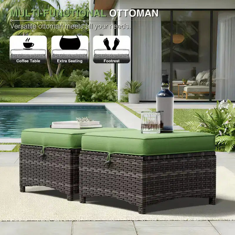 Ensemble de canapé d'extérieur tout temps UPTIOT avec ottoman convertible et table basse
