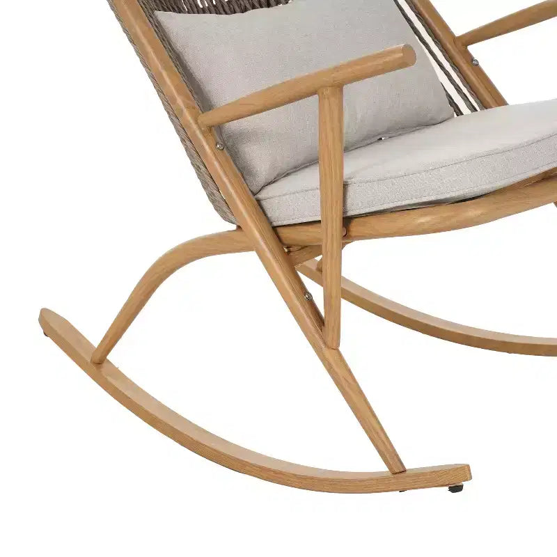 Christopher Knight Home Ilaria Ensemble de 3 Fauteuils à Bascule d'extérieur en Rotin avec Table d'Appoint en Carreaux de Céramique