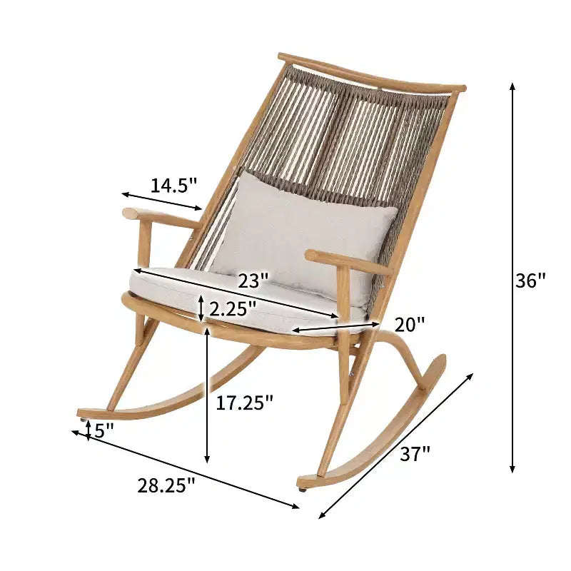 Christopher Knight Home Ilaria Ensemble de 3 Fauteuils à Bascule d'extérieur en Rotin avec Table d'Appoint en Carreaux de Céramique