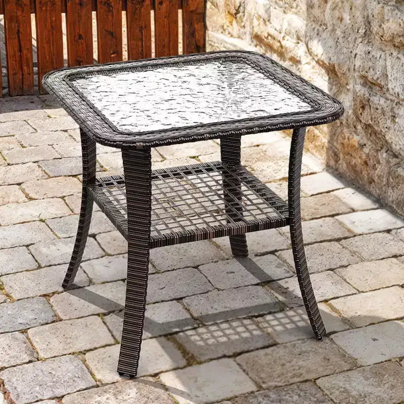 UPTIOT 35 Ensemble de Fauteuils à Bascule Pivotants avec Table d'Appoint en Verre Trempé