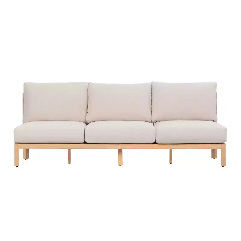 Christopher Knight Home Phachara Ensemble de patio moderne 4 pièces en bois d'acacia avec tressage en corde et coussins