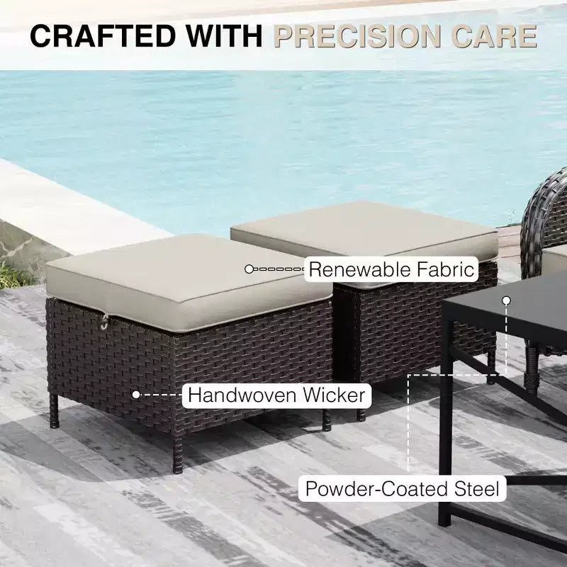 UPTIOT Salon de Jardin en Osier pour l'Extérieur avec Coussins Haute Densité et Conception Résistante aux Intempéries pour Terrasse et Jardin