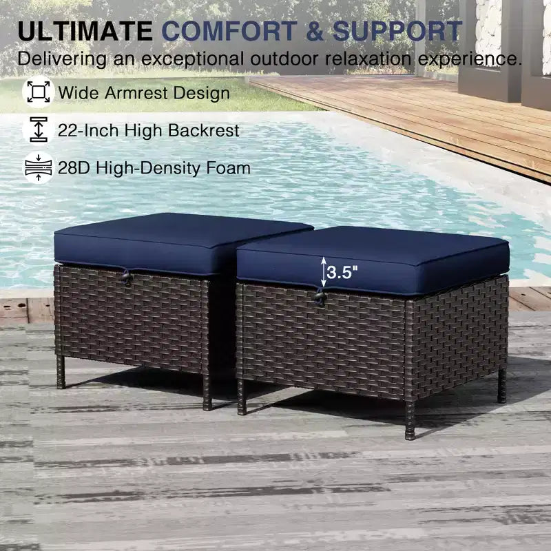 UPTIOT Salon de Jardin en Osier pour l'Extérieur avec Coussins Haute Densité et Conception Résistante aux Intempéries pour Terrasse et Jardin