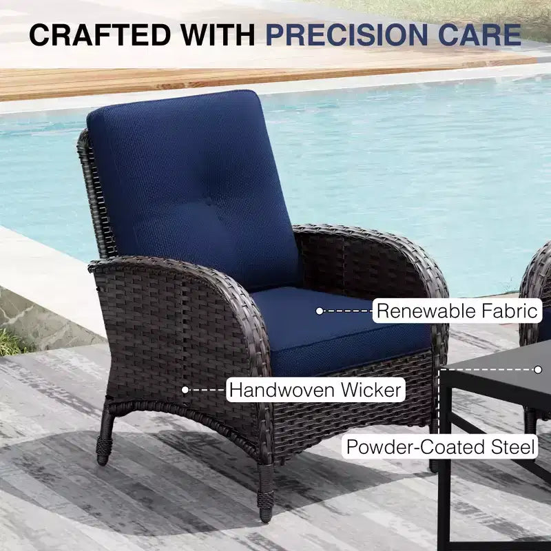 UPTIOT Salon de Jardin en Osier pour l'Extérieur avec Coussins Haute Densité et Conception Résistante aux Intempéries pour Terrasse et Jardin
