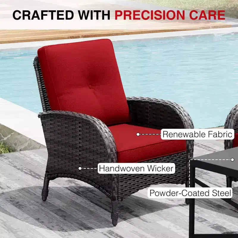 UPTIOT Salon de Jardin en Osier pour l'Extérieur avec Coussins Haute Densité et Conception Résistante aux Intempéries pour Terrasse et Jardin