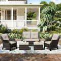 UPTIOT Outdoor Lounge Set with Loveseat sofa, Chairs and Ottoman