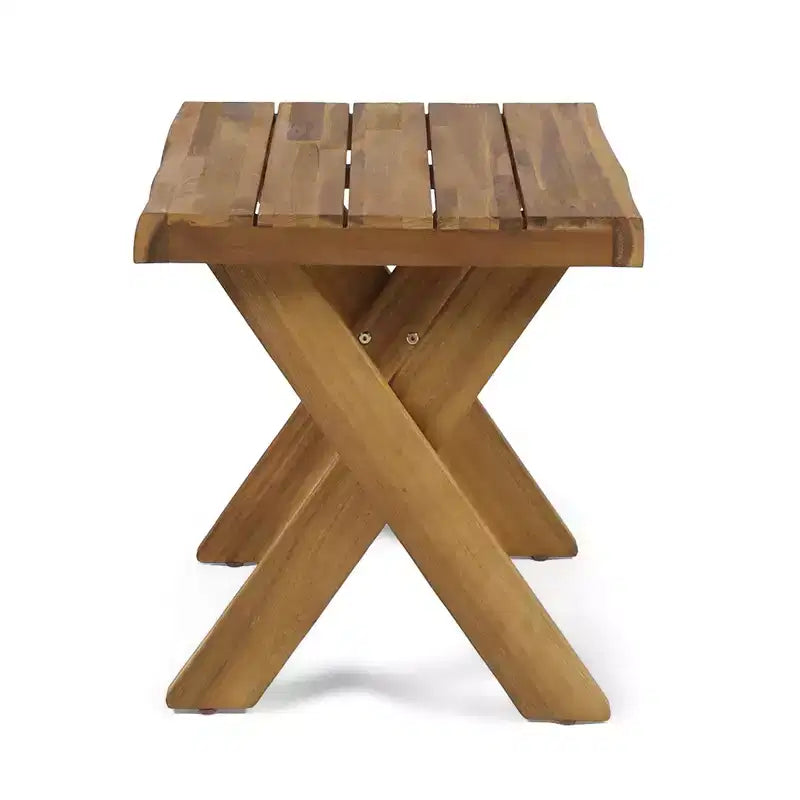 Chaise pivotante moderne en bois d'acacia et corde pour patio Christopher Knight Home Stellan avec table d'appoint à lattes