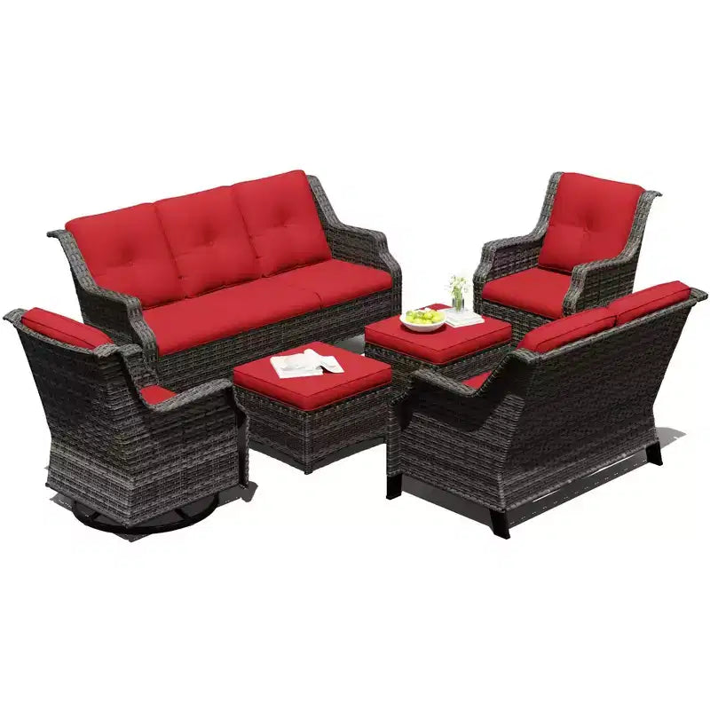 Ensemble modulaire d'extérieur 6 pièces UPTIOT avec tissu en oléfine et capacité de 159 kg