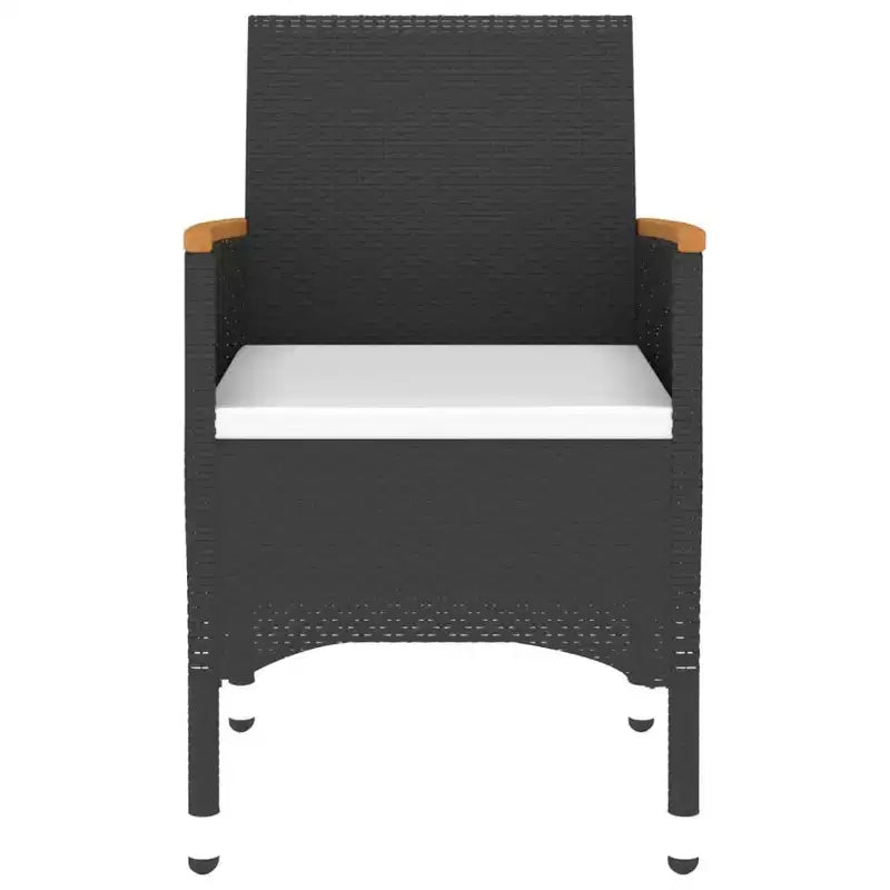 vidaXL Ensemble de salle à manger de jardin noir, blanc crème