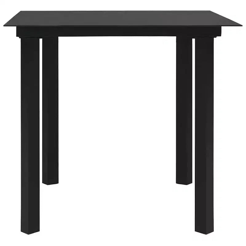vidaXL Ensemble de salle à manger Noir Résine tressée, acier thermolaqué, verre Standard