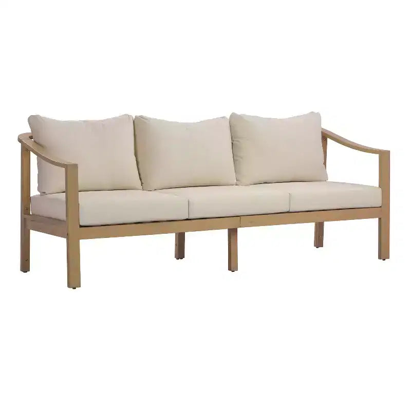 Christopher Knight Home Febi Salon de jardin moderne 4 pièces en acacia avec coussins et table à lattes