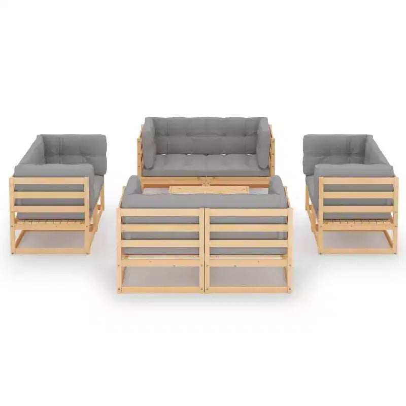 vidaXL Salon de jardin modulaire en pin massif, taille moyenne