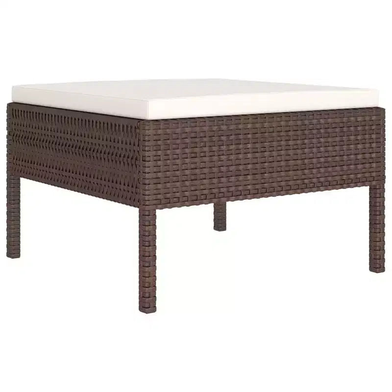 vidaXL Salon de jardin marron, blanc crème