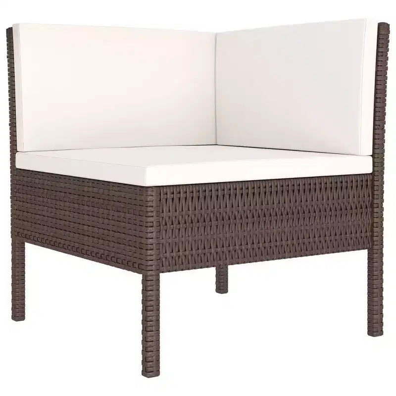 vidaXL Salon de jardin marron, blanc crème