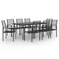 vidaXL Dining Set Black Glass Large Durable Garden Dining Set