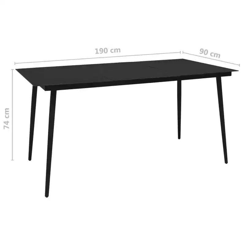 vidaXL Ensemble de salle à manger noir Verre Grand ensemble de salle à manger de jardin durable