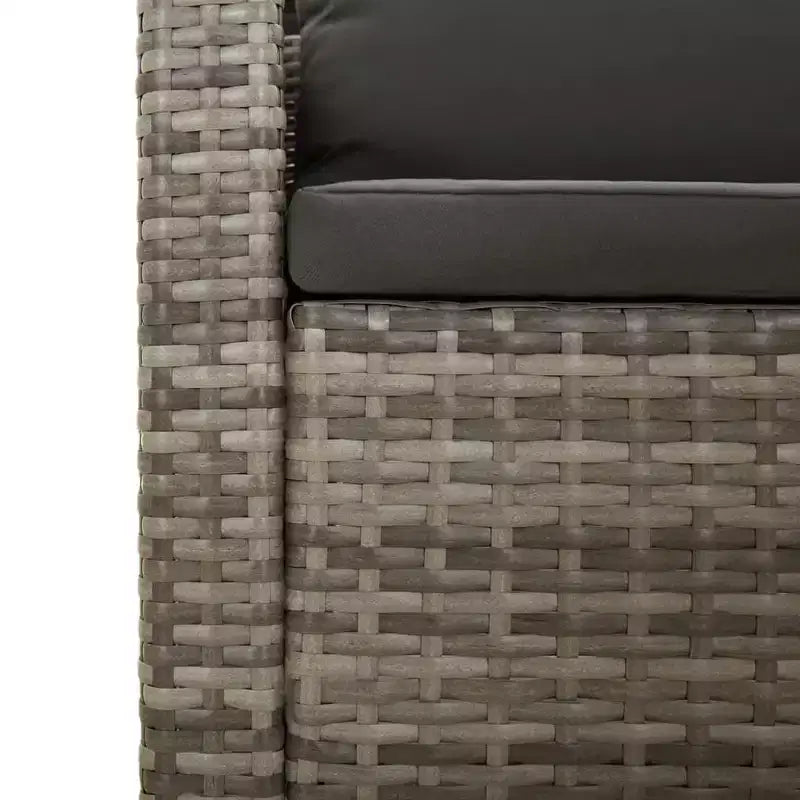 vidaXL Salon de jardin grand modèle, résine tressée gris, acier thermolaqué